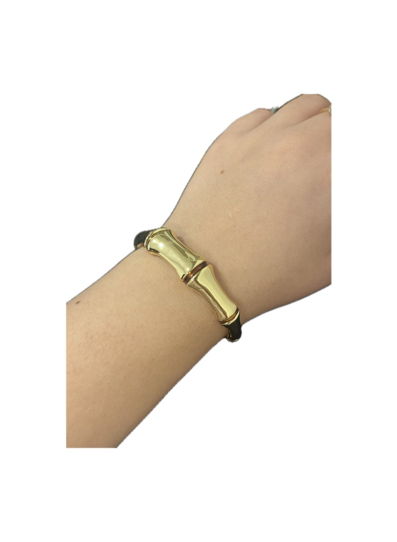 Graziella Braccialini Graziella Bangle, 18k Gold, Bamboo Design - Image 1